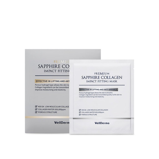 [SKU_2DXTVAP_3BKHLNP] Wellderma Premium Sapphire Collagen Impact Fitting Mask 25g