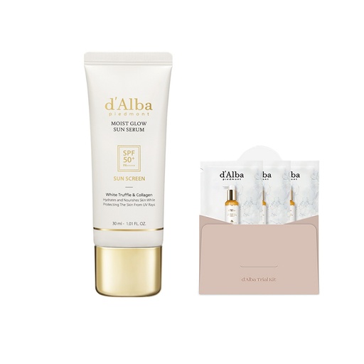 [SKU_2Z7PN6P_6ITRTRK] Dalba Moist Glow Sun Serum Tube Type SPF50+ PA++++ 30ml + White Truffle Return Oil Cream Cleanser 3ml x 3p Set