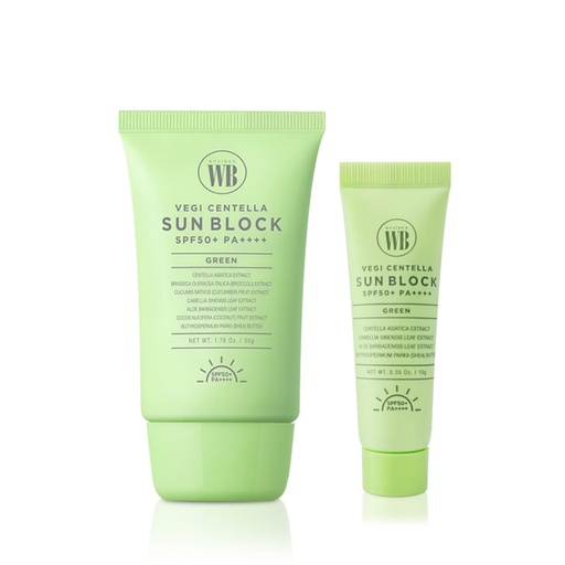 [SKU_32N6YWH_73N2ABV] Wonder Bath Veggie Centella Sun Block Green SPF50+ PA++++ 50g + 10g Set