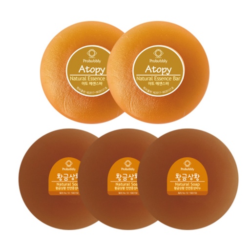 [SKU_3EB84X_A0ACTG] Probubbly Neutral Soap Sanghwang Mushroom 110g x 3p + Ato Essence Bar 110g x 2p Set