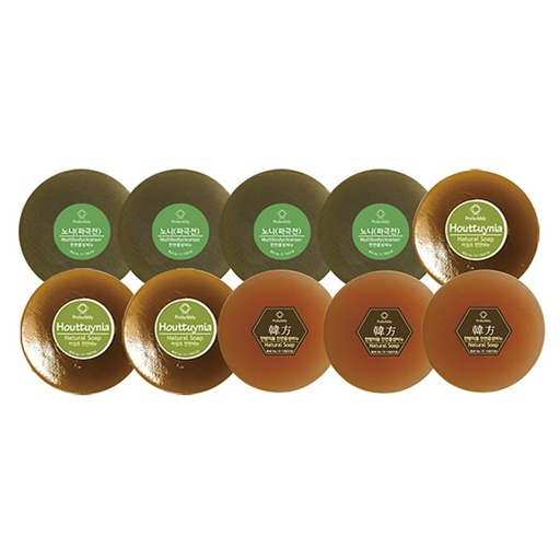 [SKU_2DR6UJ_6WZDOV] Probubbly Premium Neutral Soap 10p Set 1100g Noni 4p + Eoseongcho 3p + Herbal Beauty 3p