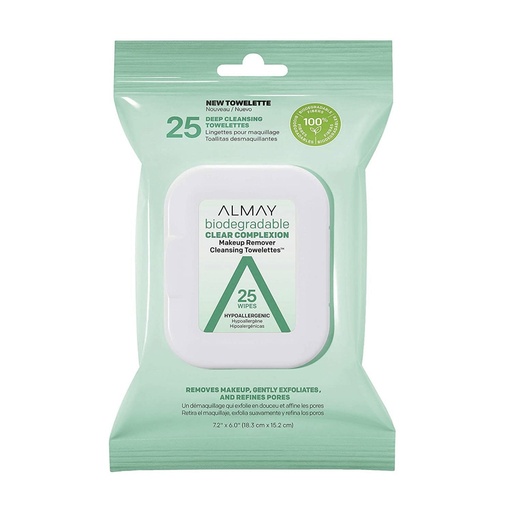 [SKU_2WUQSGZ_63WRWZ8] Almay Biodegradable Double Clear Complexion Makeup Remover Cleansing Wipes