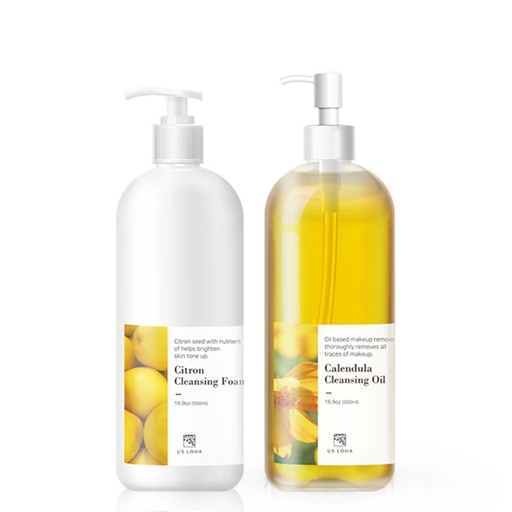 [SKU_2SG94K6_55NRUN6] Earthroha Large Capacity Citron Cleansing Foam + Calendula Cleansing Oil Set