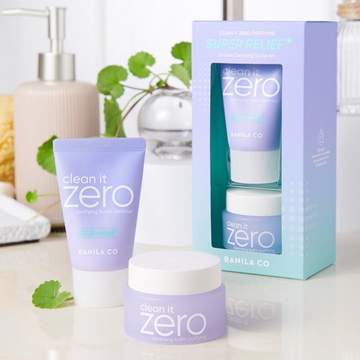 [SKU_3267TDC_70XF7YT] Banila co Clean it Zero Purifying Super Relief Double Cleansing Starter Cleansing Balm 25ml + Foam Cleanser 30ml Set