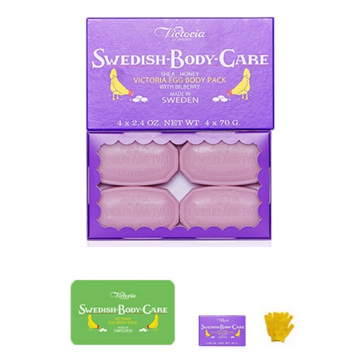 [SKU_2TOV7I5_5G1HQO3] Victoria Sweden Egg Pack Body Bilberry + Shower Gloves Random Delivery