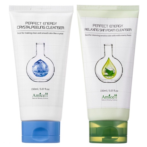 [SKU_2WDWII_8AD1BK] Amicell Perfect Energy Crystal Peeling Cleanser 150ml + Relaxing Skin Foam Cleanser 150ml