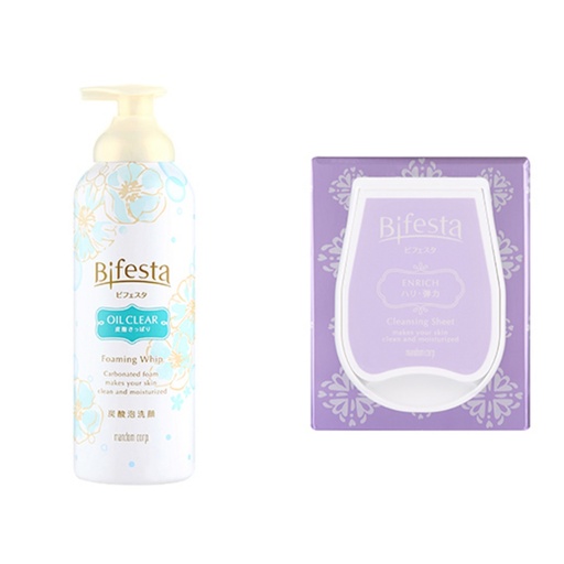 [SKU_1LNCNJ_4XCU7R] Bifesta Cleansing Mousse Foam Oil Clear + Cleansing Sheet Coenzyme Q10